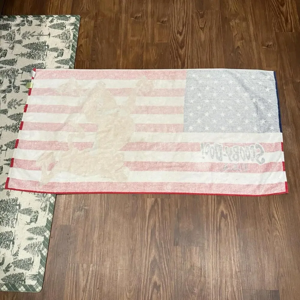 Vintage 2002 RARE Scooby‎ Doo USA American Flag Beach Towel Size Unisex 54x28